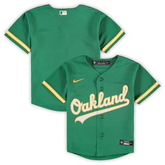 toddler nike kelly green oakland athletics alternate replic